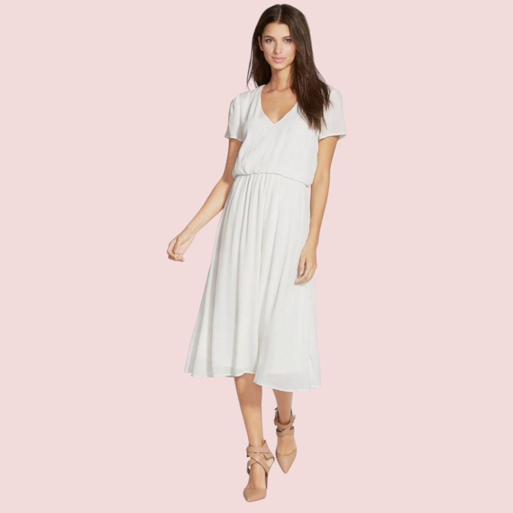 Wayf Blouson Dress Ivory XS